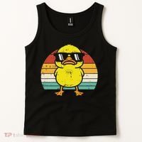 Rubber Duck Sunglasses Sunset Retro Duckling Tank Top thumb 2
