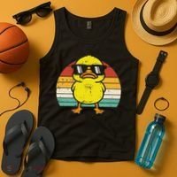 Rubber Duck Sunglasses Sunset Retro Duckling Tank Top thumb 4