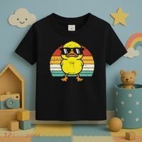 Rubber Duck Sunglasses Sunset Retro Duckling Toddler T-Shirt thumb 3
