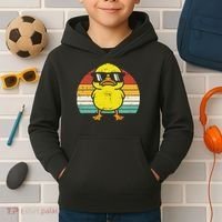 Rubber Duck Sunglasses Sunset Retro Duckling Kids Hoodie thumb 2