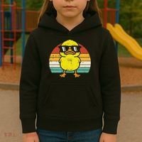 Rubber Duck Sunglasses Sunset Retro Duckling Kids Hoodie thumb 3