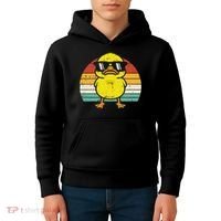 Rubber Duck Sunglasses Sunset Retro Duckling Kids Hoodie thumb 4