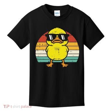 Rubber Duck Sunglasses Sunset Retro Duckling Kids T-Shirt