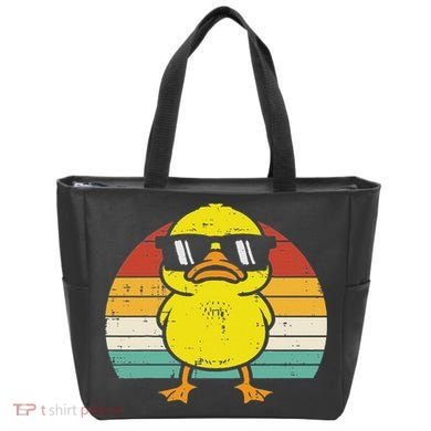 Rubber Duck Sunglasses Sunset Retro Duckling Tote Bag