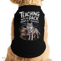 Retro Dire Spirit Even Wolf Teaching A Pack Book Reading Doggie Tank thumb 0