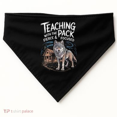 Retro Dire Spirit Even Wolf Teaching A Pack Book Reading USA-Made Doggie Bandana