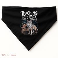 Retro Dire Spirit Even Wolf Teaching A Pack Book Reading USA-Made Doggie Bandana thumb 0