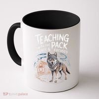 Retro Dire Spirit Even Wolf Teaching A Pack Book Reading Coffee Mug thumb 0