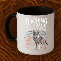 Retro Dire Spirit Even Wolf Teaching A Pack Book Reading Coffee Mug thumb 2