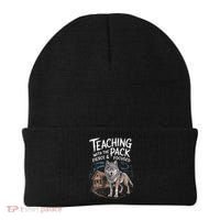 Retro Dire Spirit Even Wolf Teaching A Pack Book Reading Beanie thumb 0