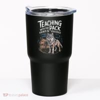 Retro Dire Spirit Even Wolf Teaching A Pack Book Reading Tumbler thumb 0