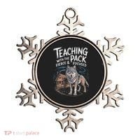 Retro Dire Spirit Even Wolf Teaching A Pack Book Reading Ornament thumb 0