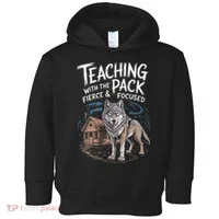 Retro Dire Spirit Even Wolf Teaching A Pack Book Reading Toddler Hoodie thumb 0