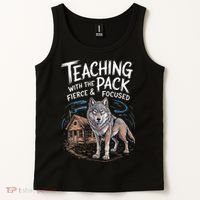 Retro Dire Spirit Even Wolf Teaching A Pack Book Reading Tank Top thumb 2