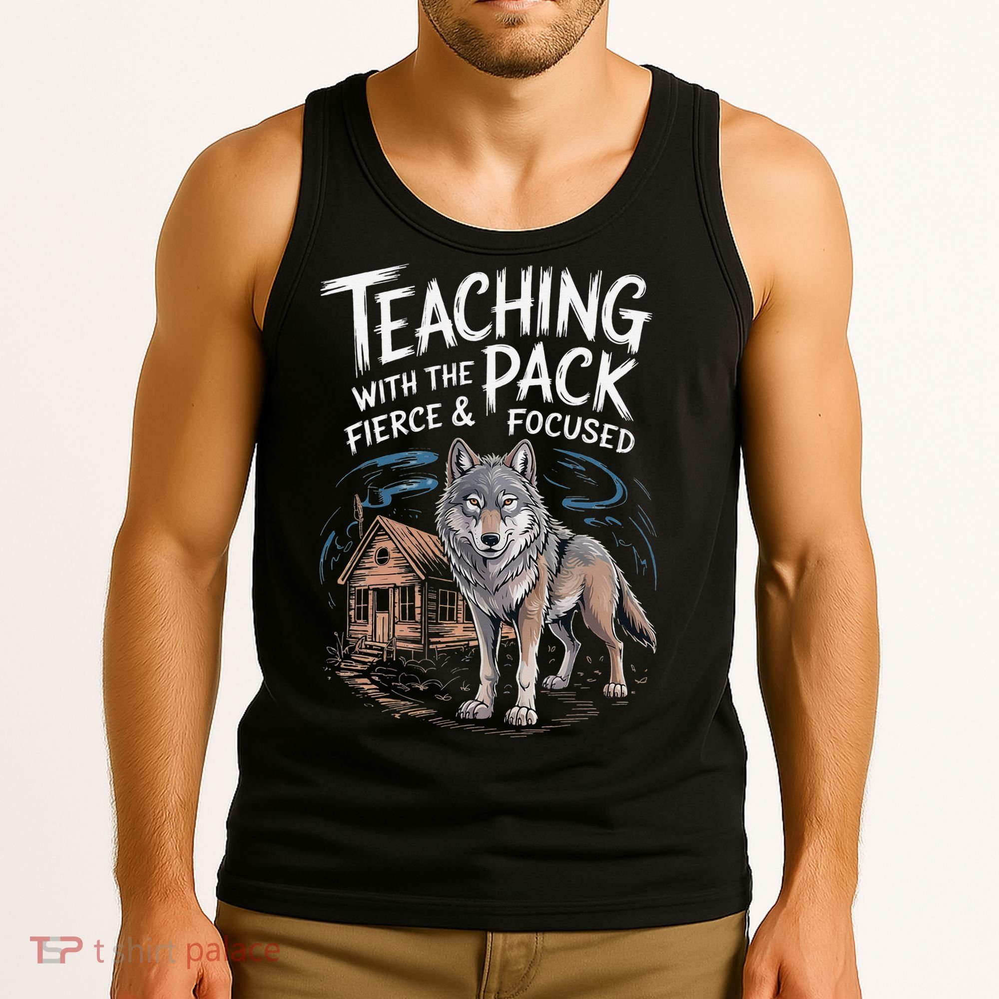 Retro Dire Spirit Even Wolf Teaching A Pack Book Reading Tank Top