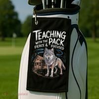 Retro Dire Spirit Even Wolf Teaching A Pack Book Reading Golf Towel thumb 2