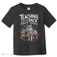 Retro Dire Spirit Even Wolf Teaching A Pack Book Reading Toddler T-Shirt thumb 0