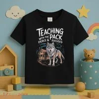 Retro Dire Spirit Even Wolf Teaching A Pack Book Reading Toddler T-Shirt thumb 3