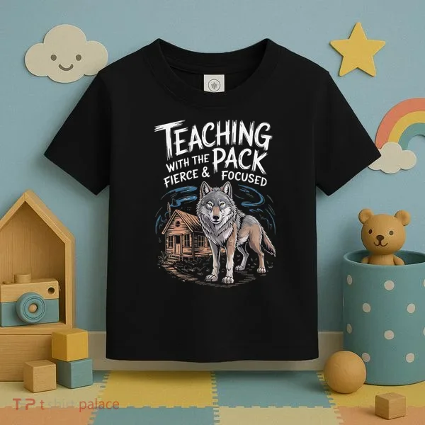 Retro Dire Spirit Even Wolf Teaching A Pack Book Reading Toddler T-Shirt