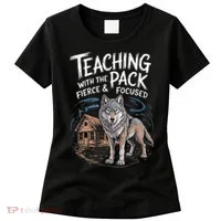 Retro Dire Spirit Even Wolf Teaching A Pack Book Reading Women's T-Shirt thumb 0