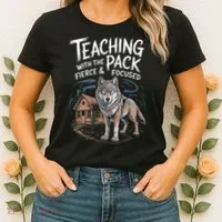 Retro Dire Spirit Even Wolf Teaching A Pack Book Reading Women's T-Shirt thumb 2