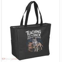 Retro Dire Spirit Even Wolf Teaching A Pack Book Reading Tote Bag thumb 2