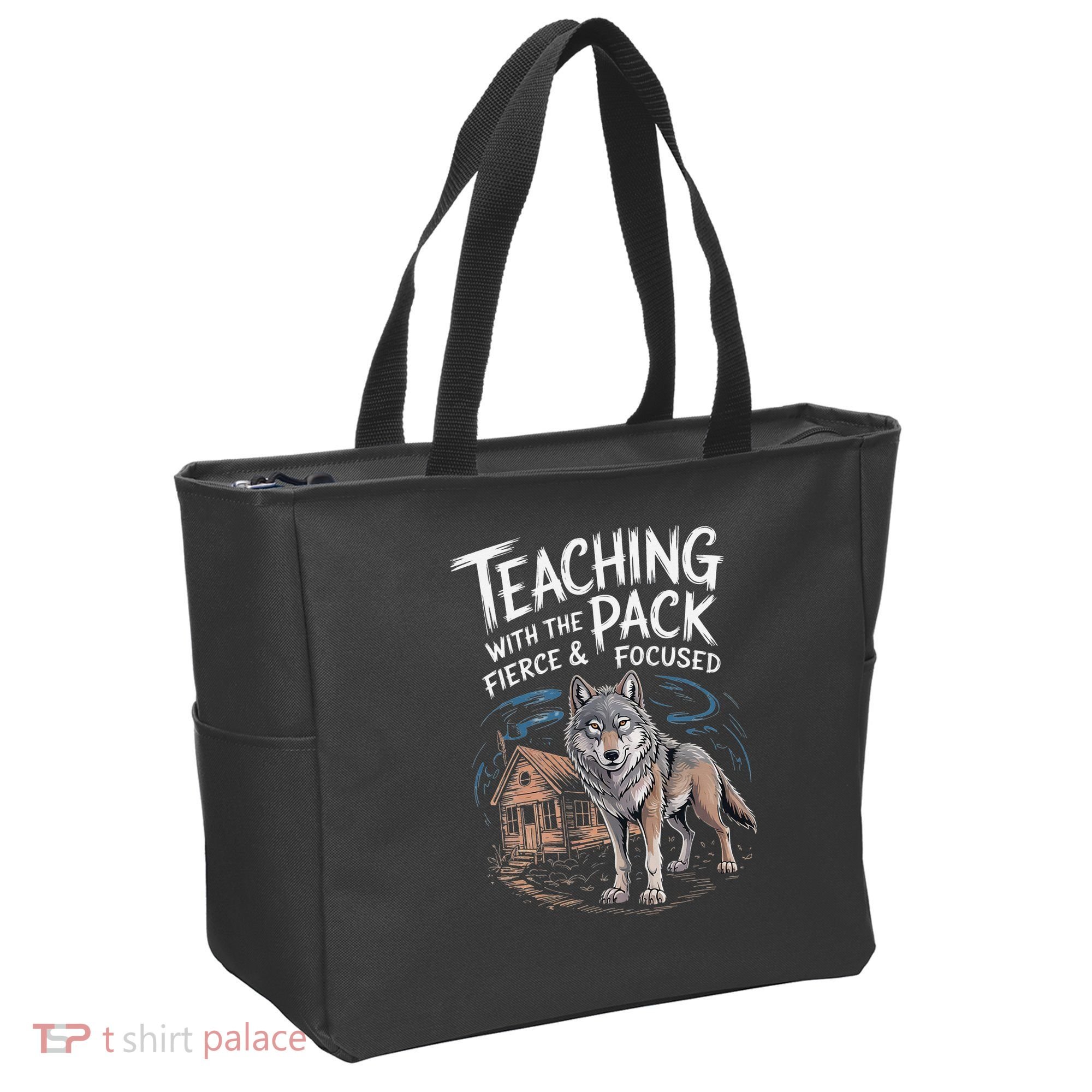 Retro Dire Spirit Even Wolf Teaching A Pack Book Reading Tote Bag
