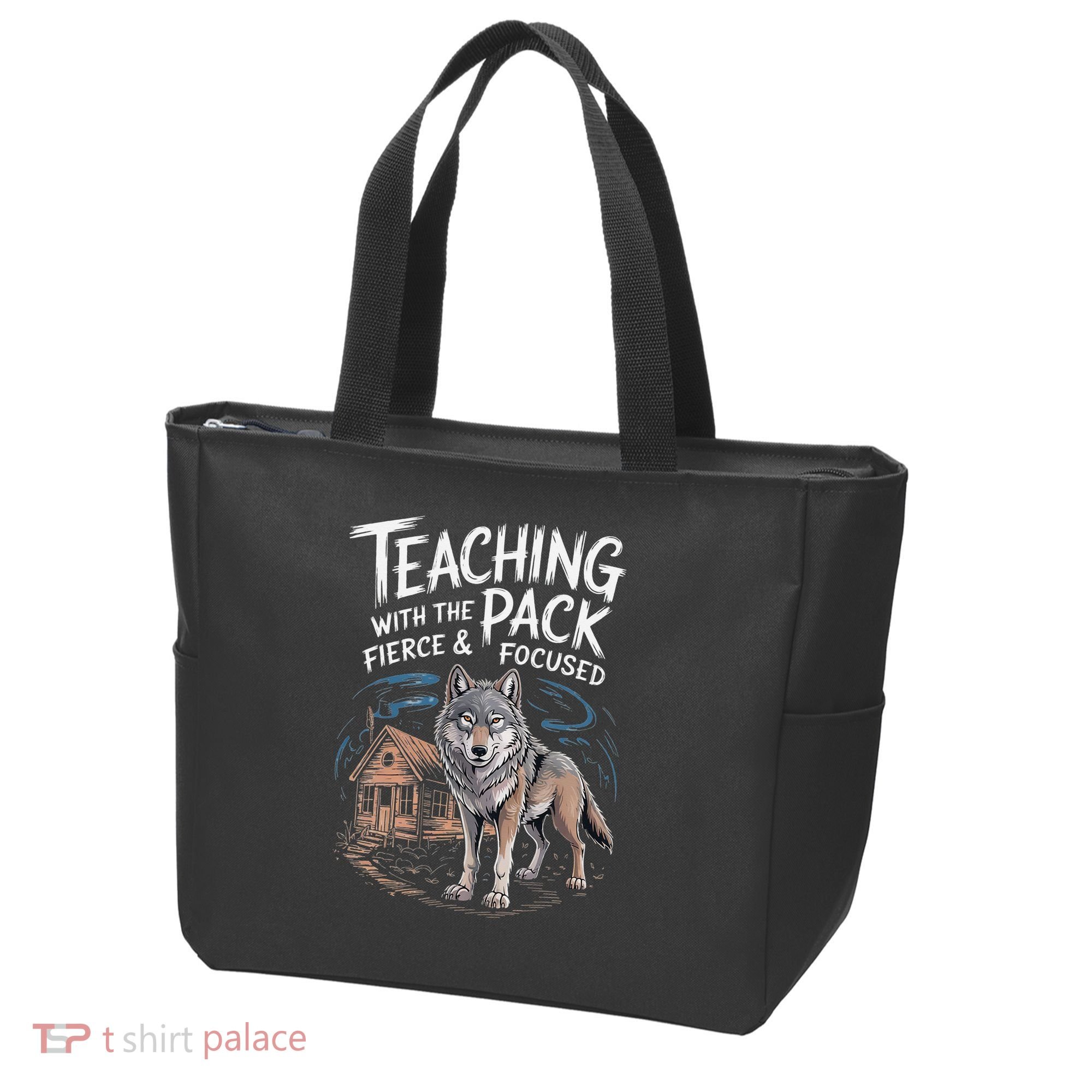 Retro Dire Spirit Even Wolf Teaching A Pack Book Reading Tote Bag