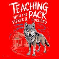 Retro Dire Spirit Even Wolf Teaching A Pack Book Reading Santa Hat thumb 1