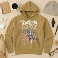 Retro Dire Spirit Even Wolf Teaching A Pack Book Reading Hoodie thumb 3