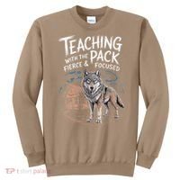 Retro Dire Spirit Even Wolf Teaching A Pack Book Reading Sweatshirt thumb 0