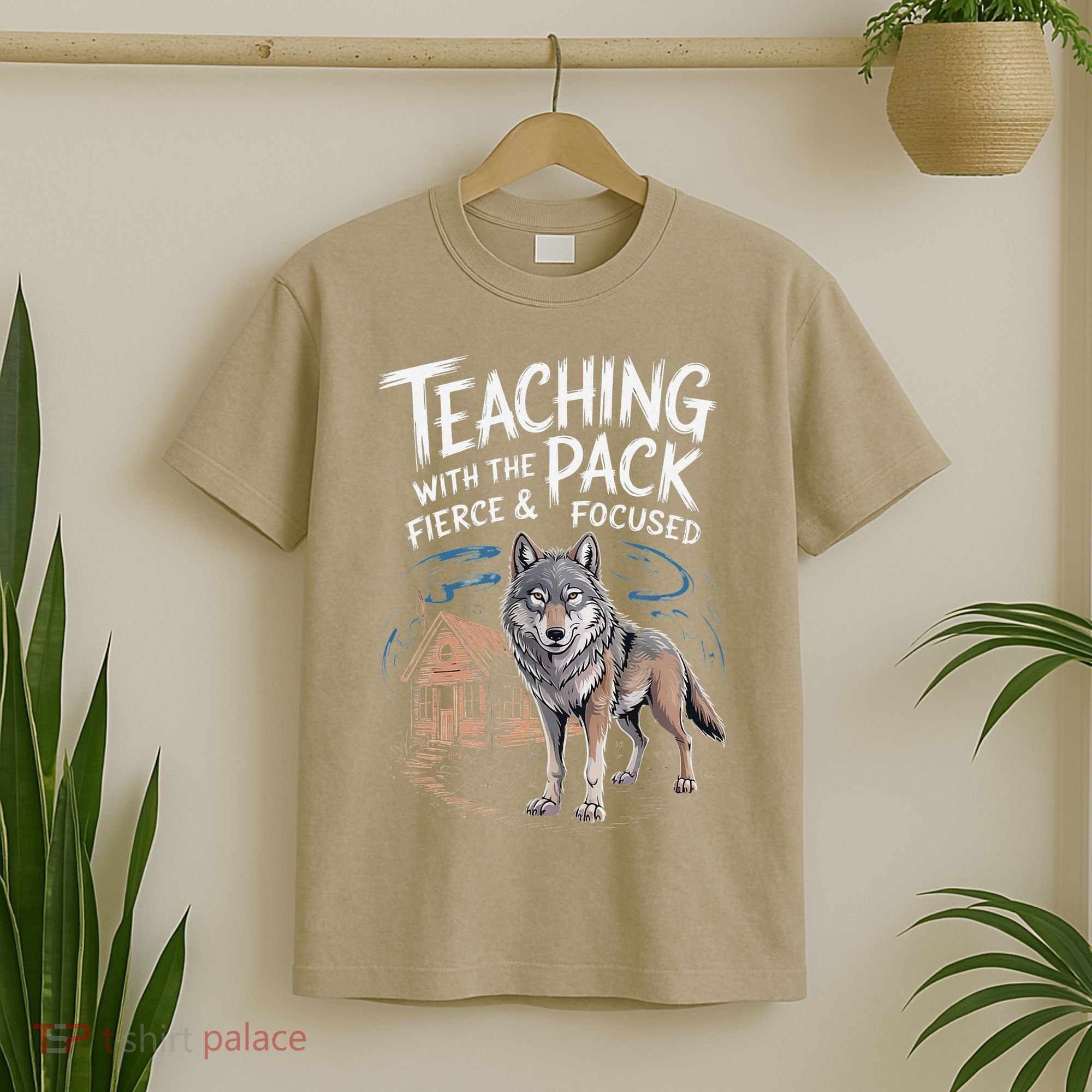 Retro Dire Spirit Even Wolf Teaching A Pack Book Reading T-Shirt