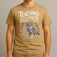 Retro Dire Spirit Even Wolf Teaching A Pack Book Reading T-Shirt thumb 3