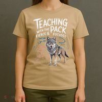 Retro Dire Spirit Even Wolf Teaching A Pack Book Reading T-Shirt thumb 4