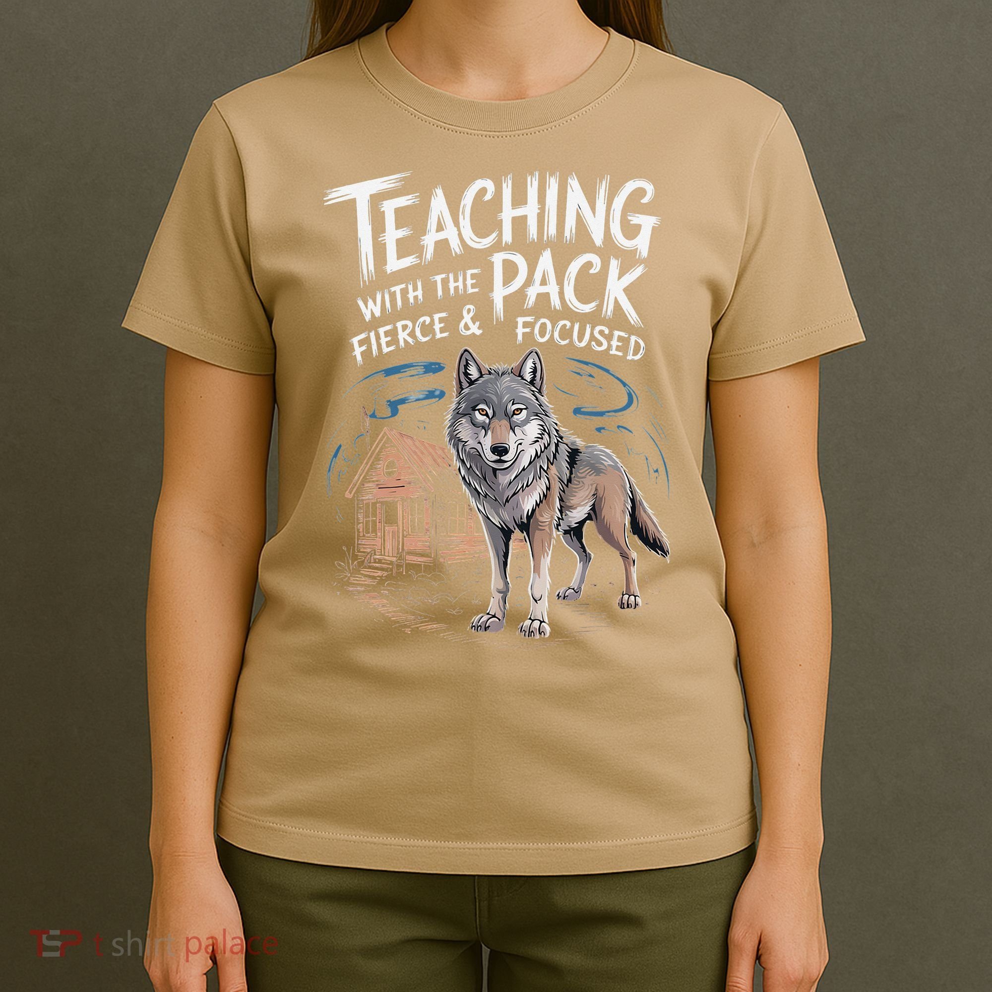Retro Dire Spirit Even Wolf Teaching A Pack Book Reading T-Shirt