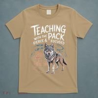 Retro Dire Spirit Even Wolf Teaching A Pack Book Reading T-Shirt thumb 5