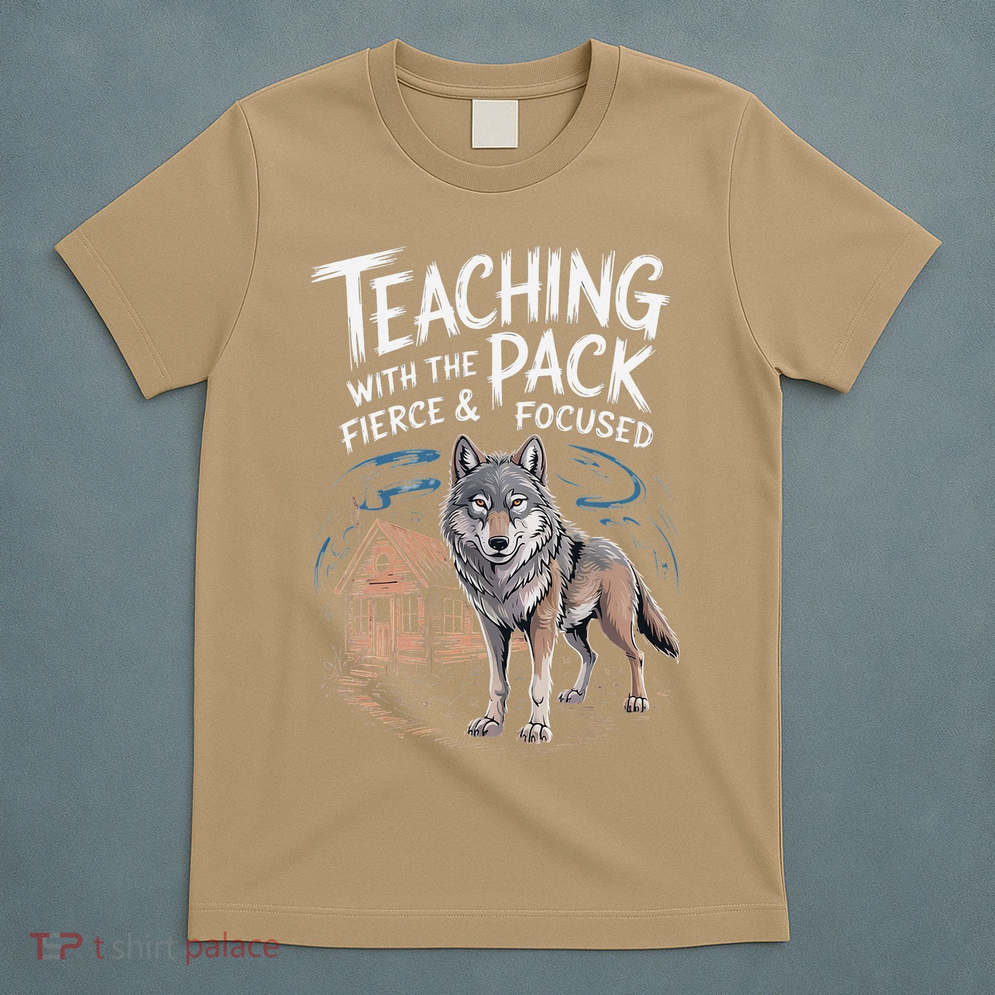 Retro Dire Spirit Even Wolf Teaching A Pack Book Reading T-Shirt