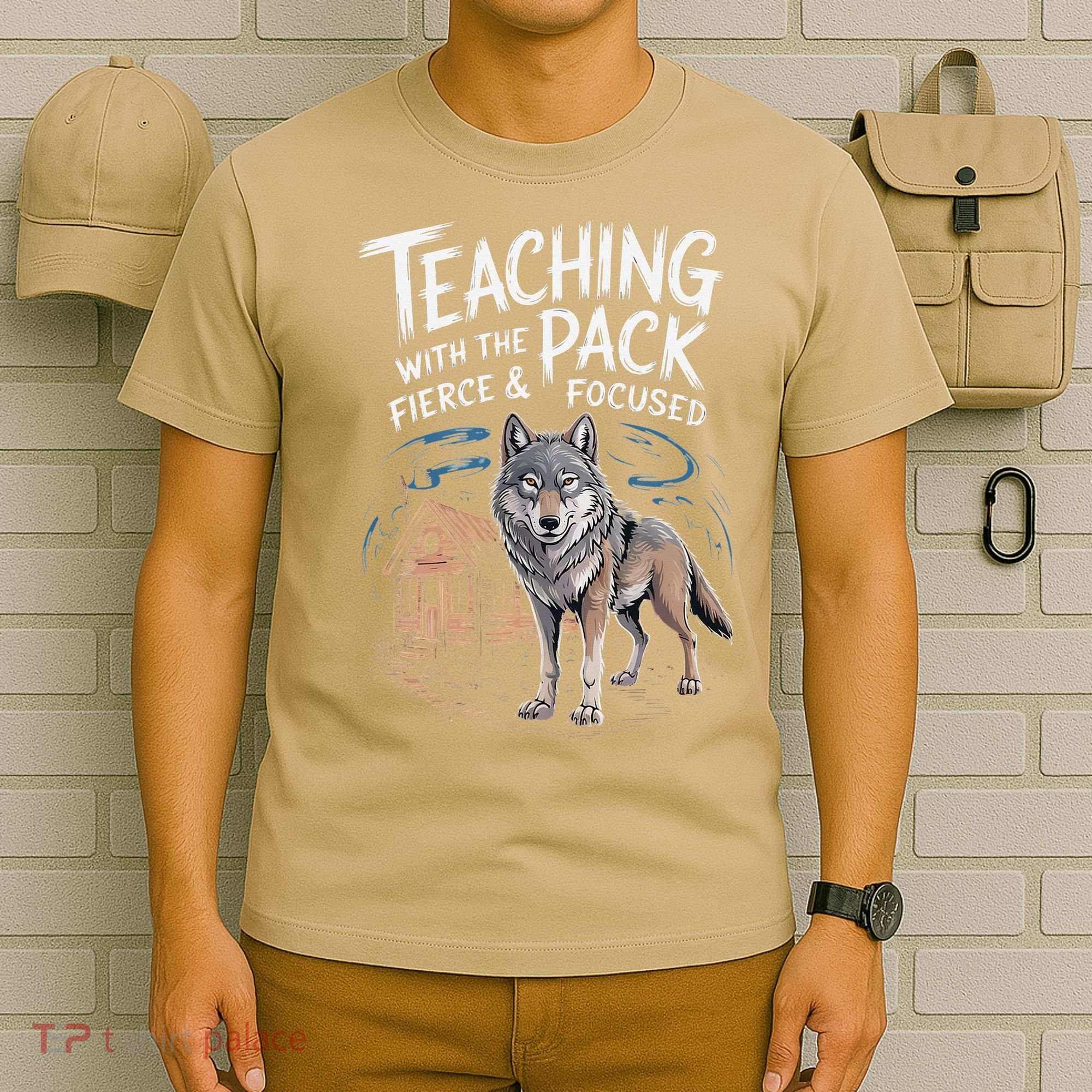 Retro Dire Spirit Even Wolf Teaching A Pack Book Reading T-Shirt