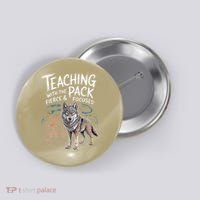 Retro Dire Spirit Even Wolf Teaching A Pack Book Reading Button thumb 0