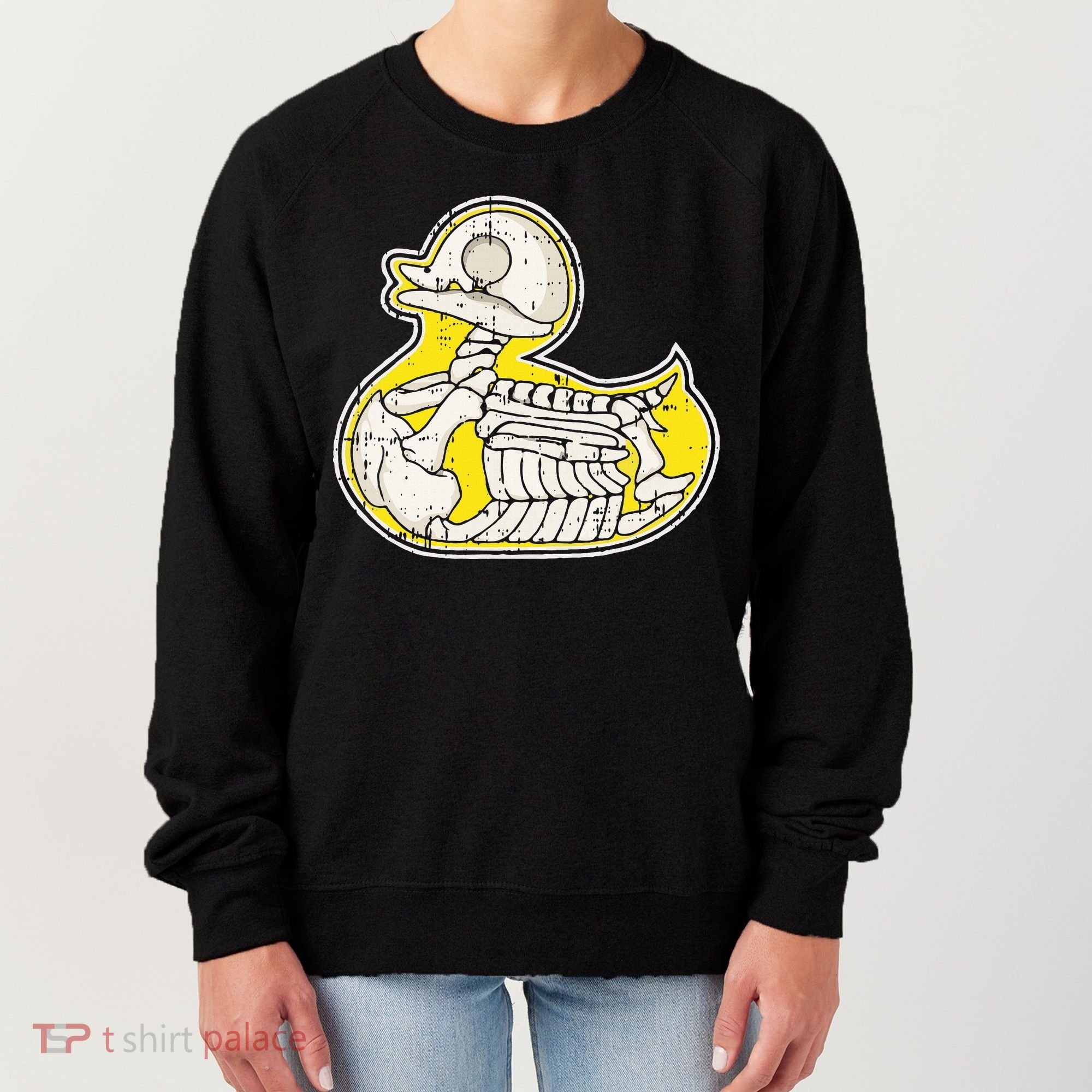 Rubber Duck Skeleton Lazy Halloween Costume Funny Ducky Women's Sweatshirt