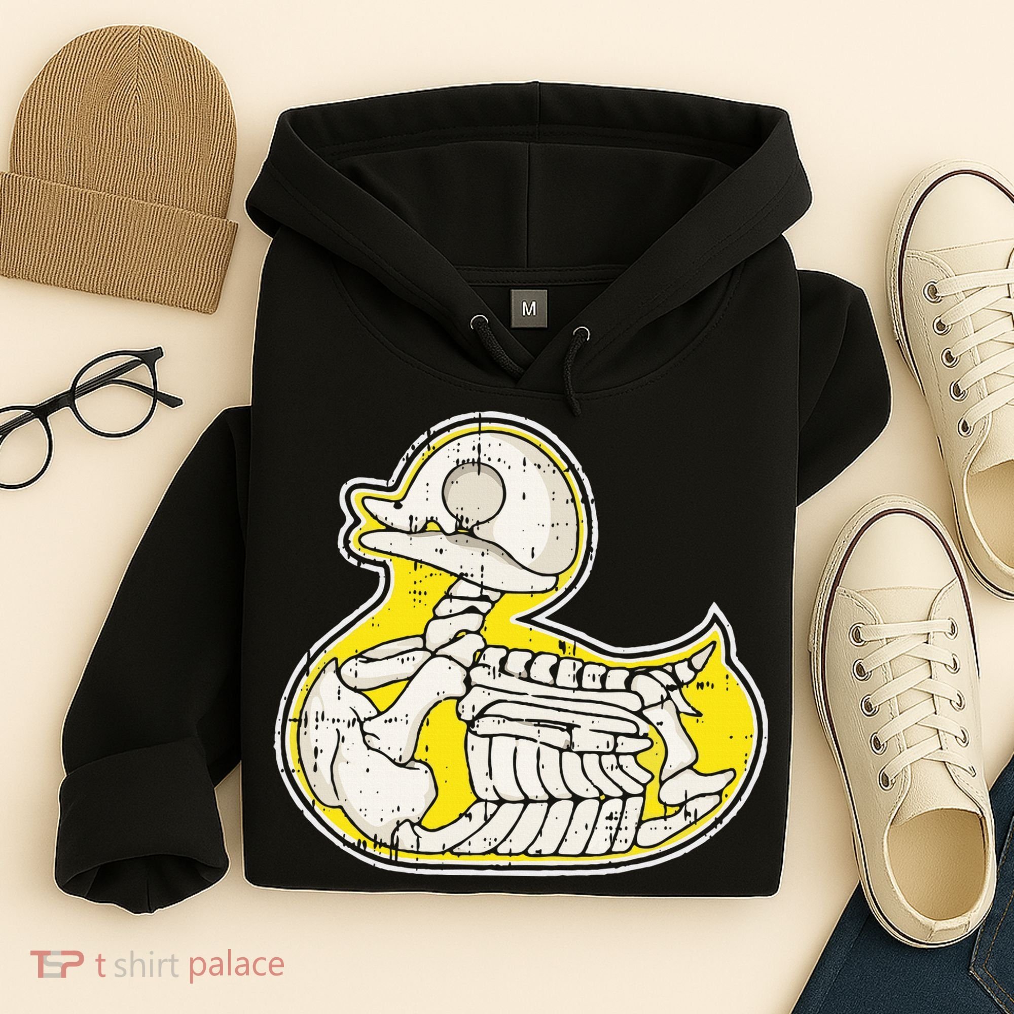 Rubber Duck Skeleton Lazy Halloween Costume Funny Ducky Hoodie