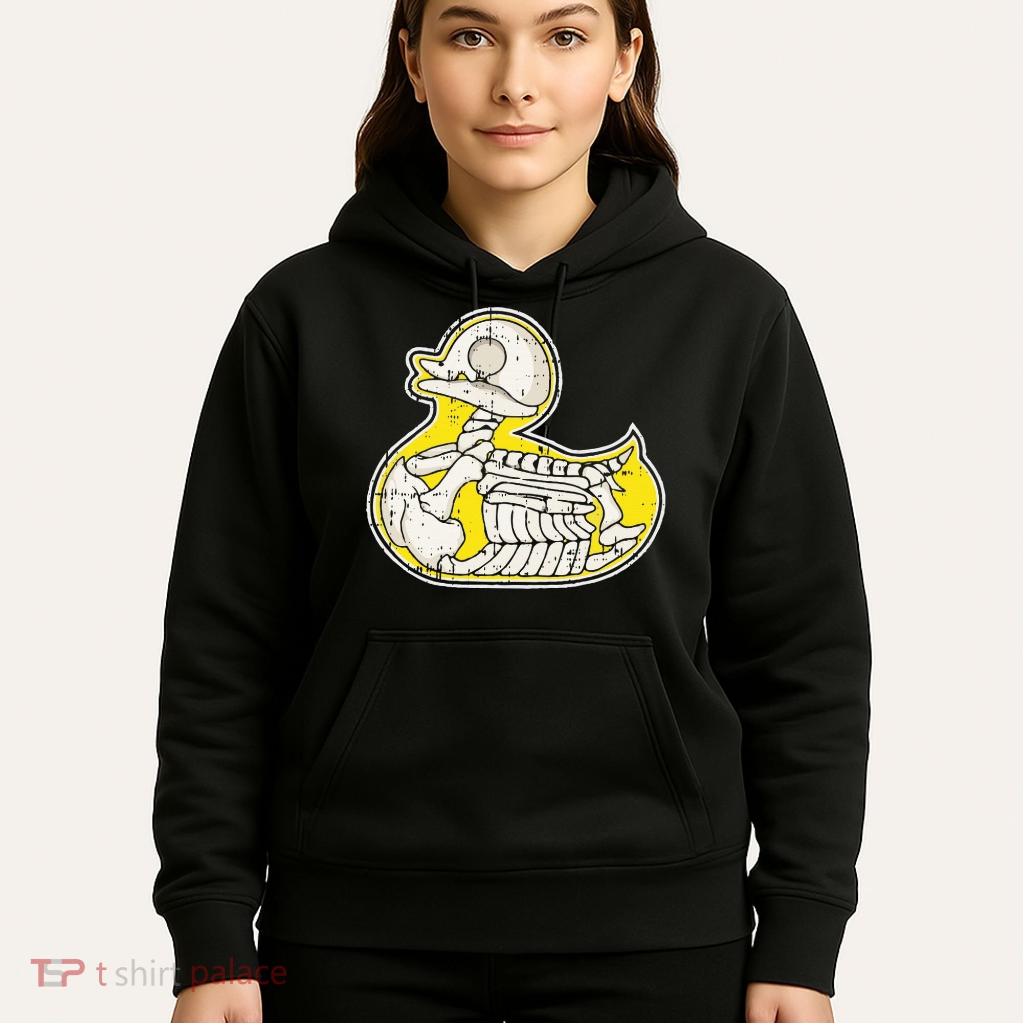 Rubber Duck Skeleton Lazy Halloween Costume Funny Ducky Hoodie