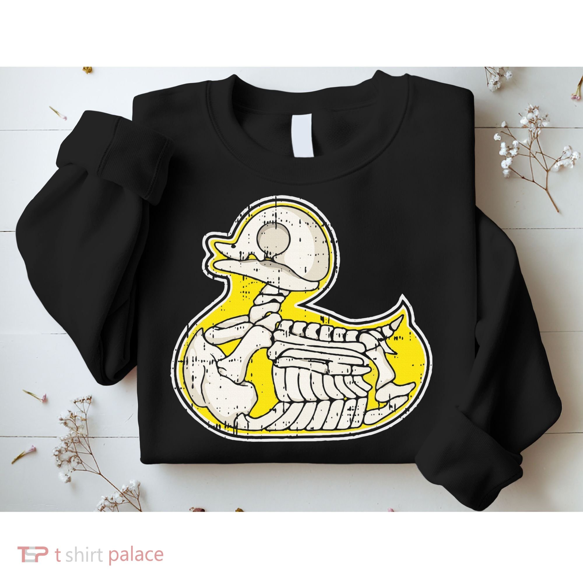 Rubber Duck Skeleton Lazy Halloween Costume Funny Ducky Sweatshirt
