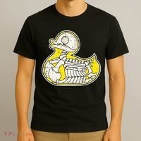 Rubber Duck Skeleton Lazy Halloween Costume Funny Ducky T-Shirt thumb 3