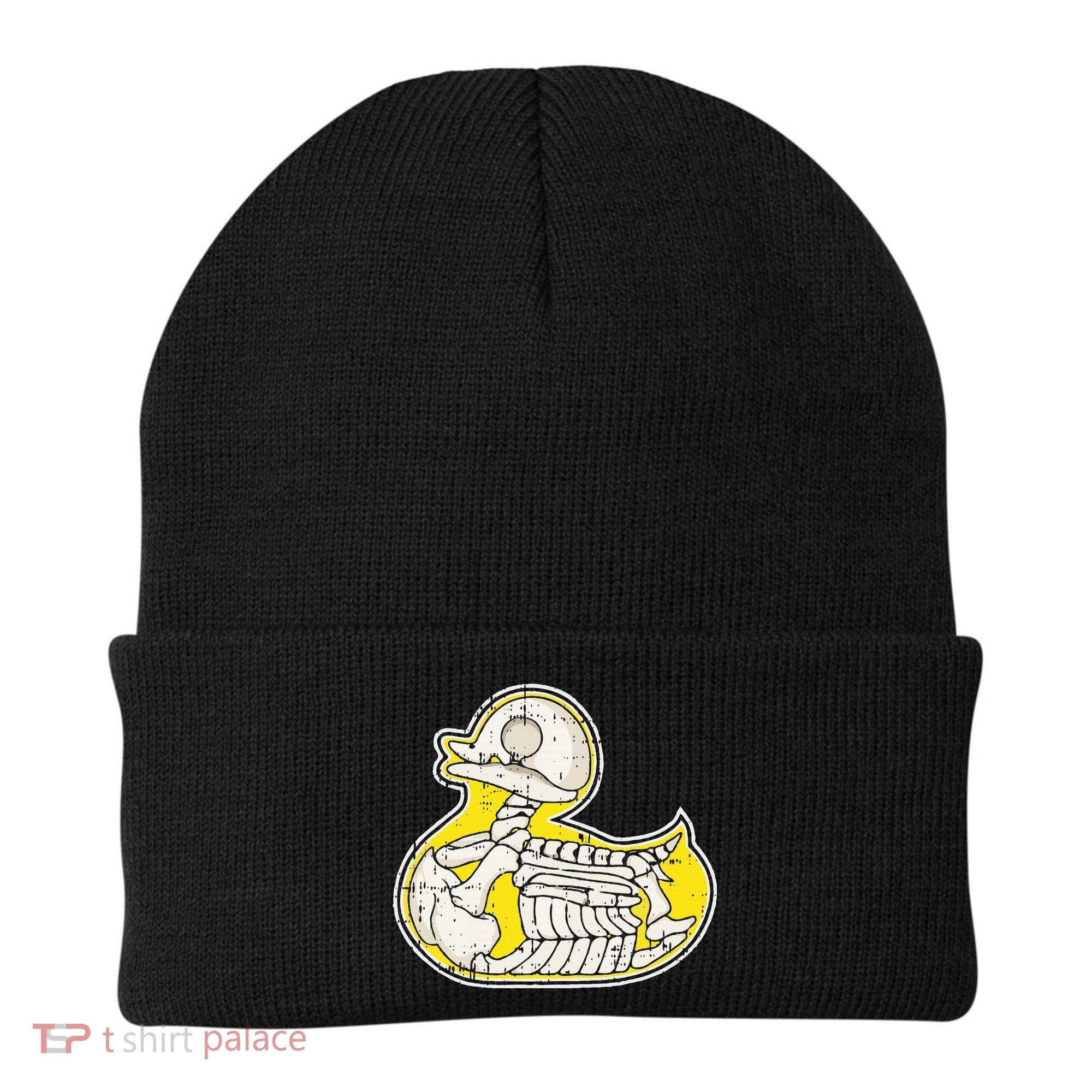 Rubber Duck Skeleton Lazy Halloween Costume Funny Ducky Beanie