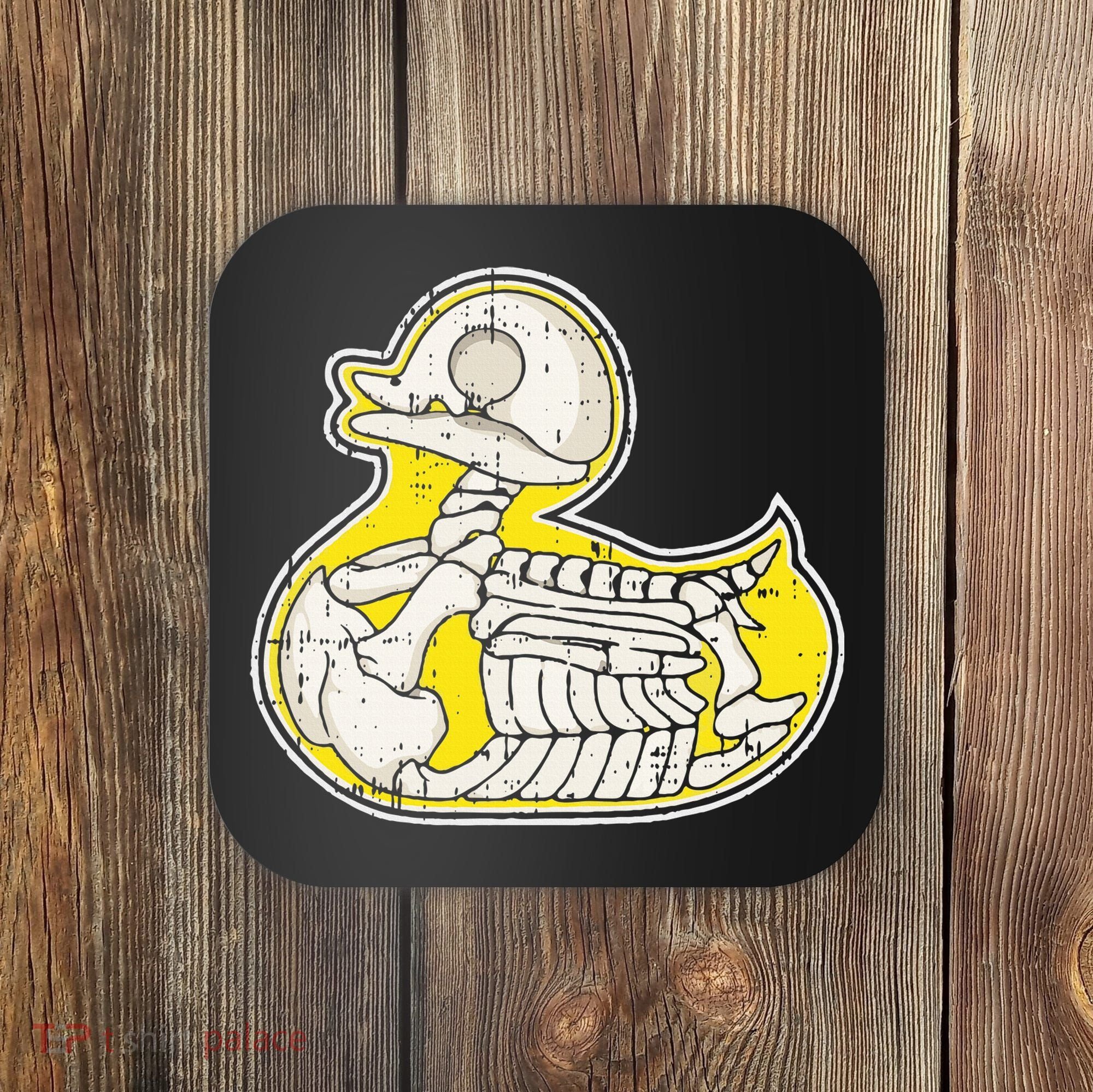 Rubber Duck Skeleton Lazy Halloween Costume Funny Ducky Coaster