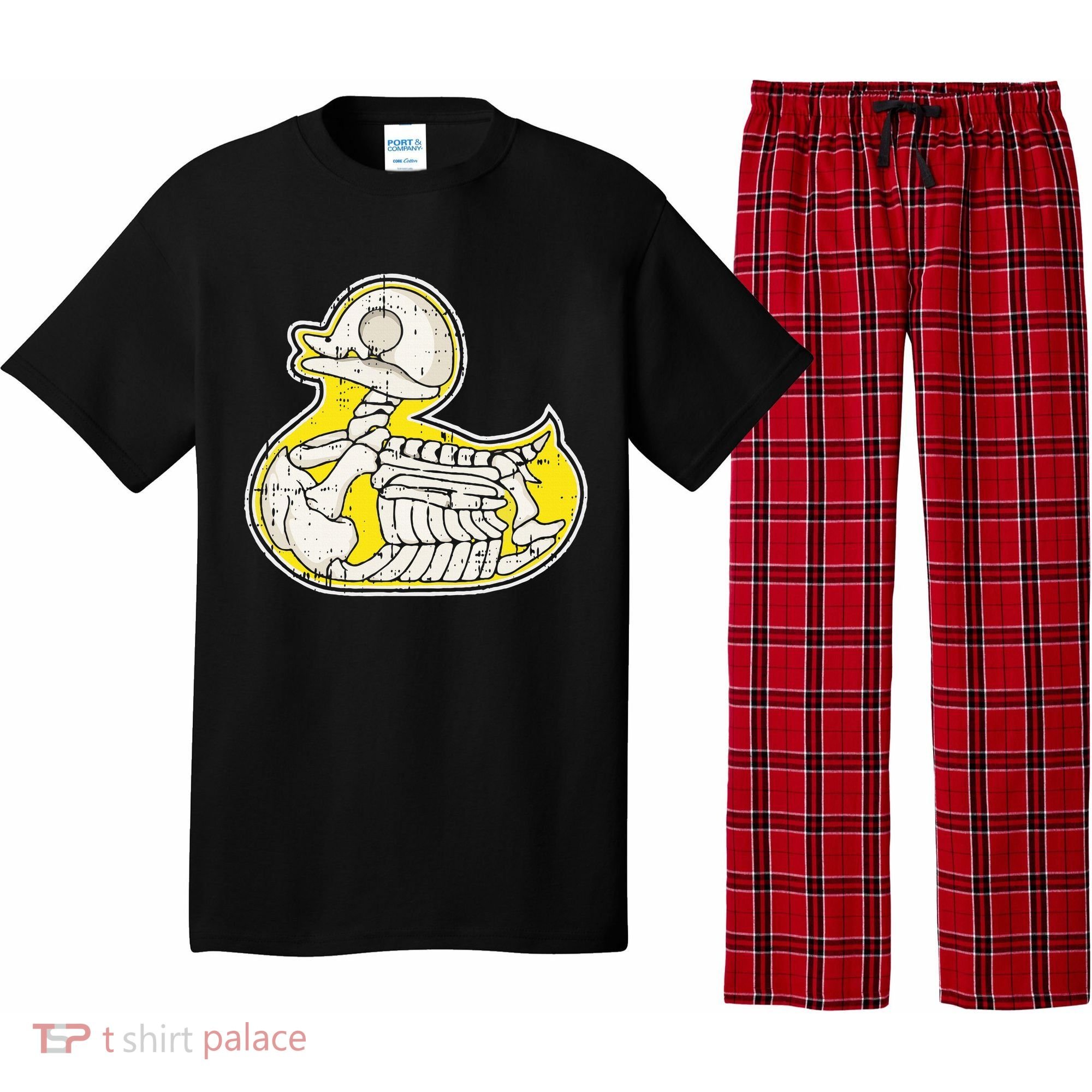 Rubber Duck Skeleton Lazy Halloween Costume Funny Ducky Pajama Set