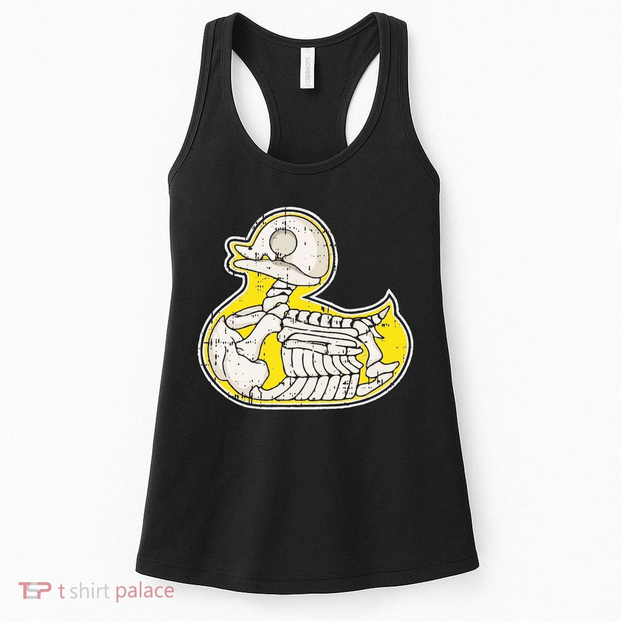Rubber Duck Skeleton Lazy Halloween Costume Funny Ducky Women's Tank Top