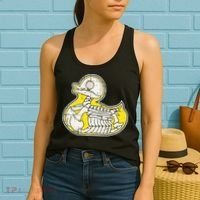 Rubber Duck Skeleton Lazy Halloween Costume Funny Ducky Women's Tank Top thumb 2