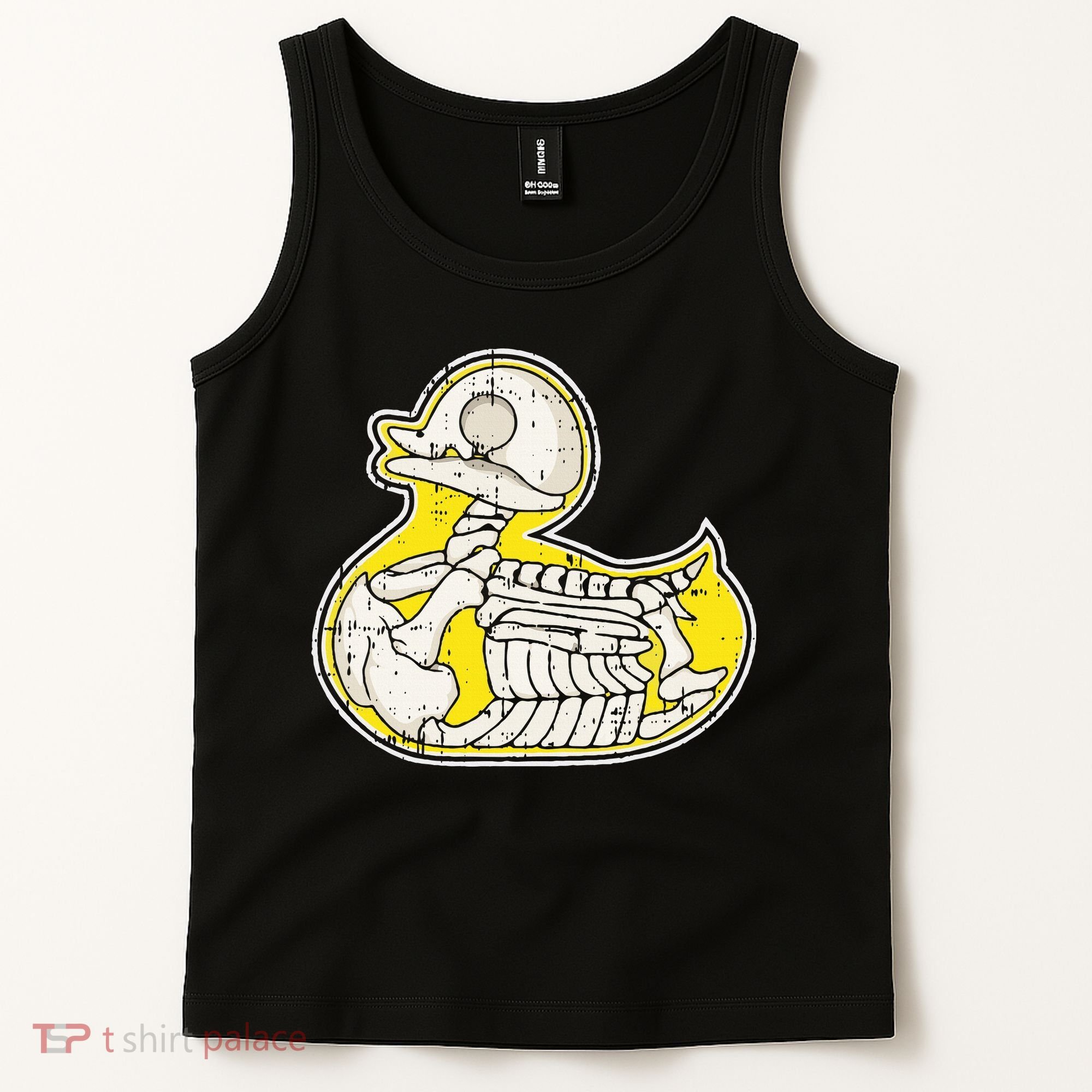 Rubber Duck Skeleton Lazy Halloween Costume Funny Ducky Tank Top